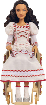 Mattel Wicked Nessarose Modepuppe und Zubehör, einschließlich Rollstuhl, mit lockigem braunem Haar, verschiedenen Posen und abnehmbarem Ballkleid-Look, HXY36