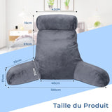 INFANTIA ergonomisches Lesekissen mit Armlehnen, Rückenstütze, groß, grau