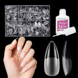 Kurze künstliche Nägel, Ballerina, 500 Stück, zum Aufkleben, 12 Größen, künstliche Nägel, kurze, weiche Gel-Nagelspitzen mit vollständiger Abdeckung für Gelnägel, kurz S
