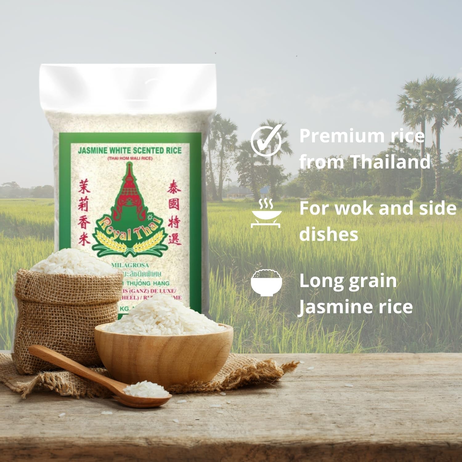 ROYAL THAI RICE – Langkornreis mit Jasminduft – 10 x 1 kg – Multipack