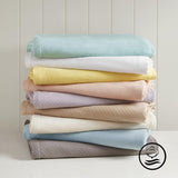 Madison Park Luxuriöse flüssige Baumwolle, hochwertige, weiche, bequeme Decke aus 100 % ringgesponnener Baumwolle für Bett, Couch oder Couch, Blush Full/Queen Quilts & Quilts Naty Shop
