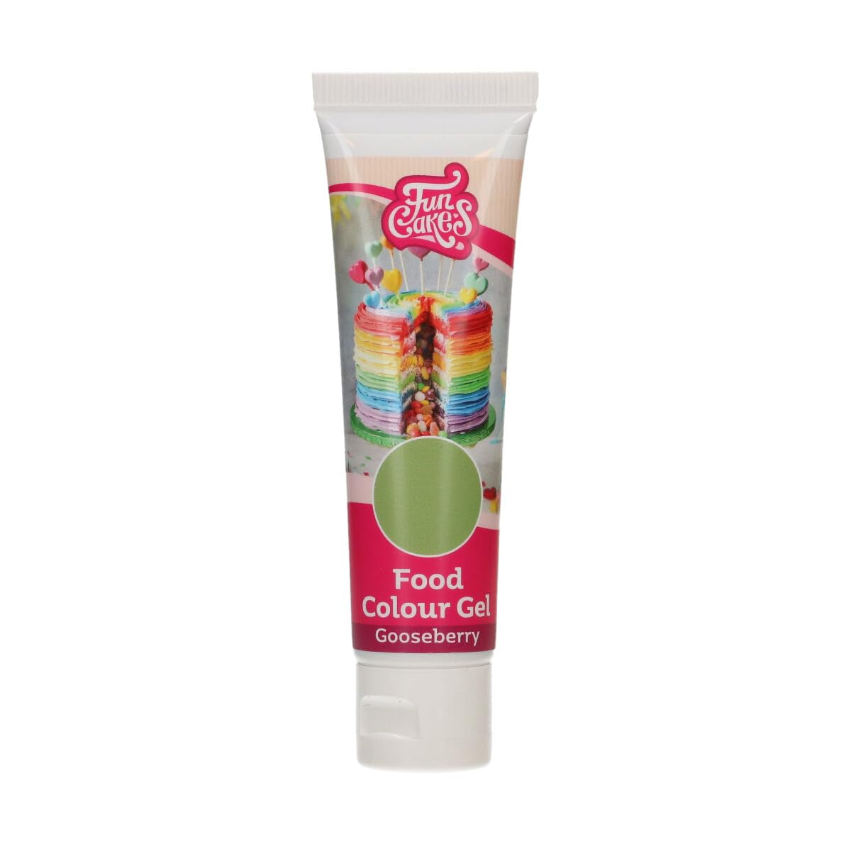 Funcakes Gel Stachelbeer-Lebensmittelfarbe: Hochkonzentrierte Lebensmittelfarbe für Teig, Creme, Fondant und Marzipan. Einfache Dosierung. Ein einziger Tropfen, um lebendige Farben zu erzeugen. Halal. 30 g.