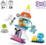 LEGO DUPLO 3-in-1 Space Shuttle, jede Menge Abenteuer, Weltraumset, Raketenspielzeug für Kinder, wissenschaftliches Bauspielzeug, frühe motorische Fähigkeiten, Geschenk für 3-Jährige, 10422 Bausets. Beuche den LEGO-Store
