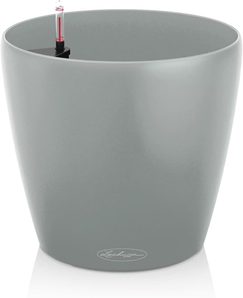 LECHUZA Blumentopf Classico Color ECO 35 Hellgrau mit Bewässerungssystem und Wasserstandsanzeige | Hergestellt aus 100 % recyceltem Kunststoff | Mattes Finish | Ø 34,5 x 32,5 cm | 18930
