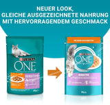 PURINA ONE Sensitive Nassfutter für Katzen, zarte Stücke in Hühnersauce, 26er Pack (26 x 85g)