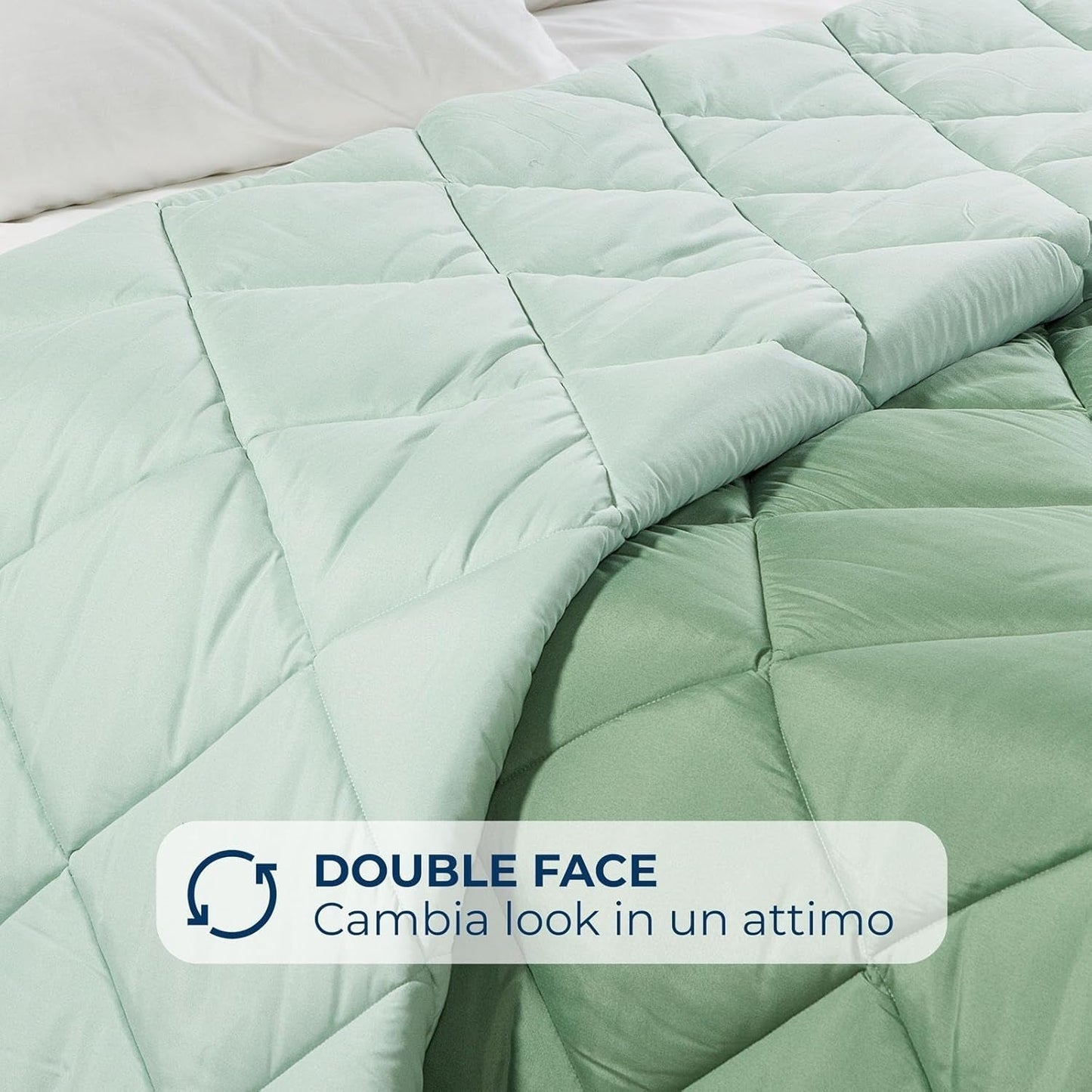Caleffi Steppdecke für Doppelbett, Winter, 260 x 265 cm, Mikrofaser, für Doppelbett, Winter, weich, bequem, gepolstert, langlebig, waschbar, hypoallergen, Steppdecke, hergestellt im Naty Shop für Steppdecken und Steppdecken