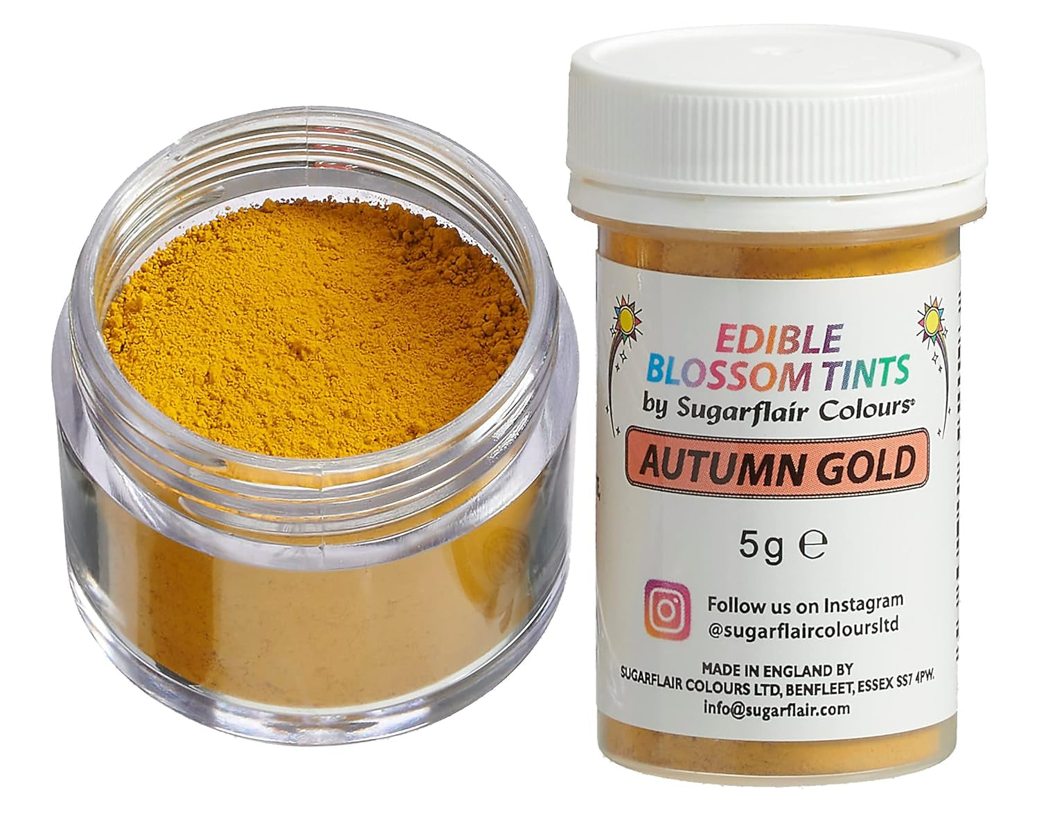 Sugarflair Blossom Tint Dust Autumn Gold Lebensmittelfarbpulver – Lebensmittelfarbpulver für Kuchendekorationen, Fondant, Glasur, Schokolade, Buttercreme, Macarons und mehr – 5 g