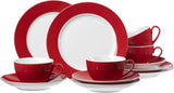 Ritzenhoff & Breker Doppio Kaffeeservice, 12-teilig, Porzellan, Rot