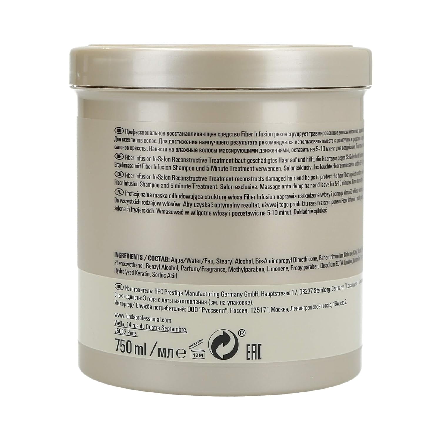 Faserinfusionsmaske, geruchlos, 750 ml Naty Shop Haarmaske