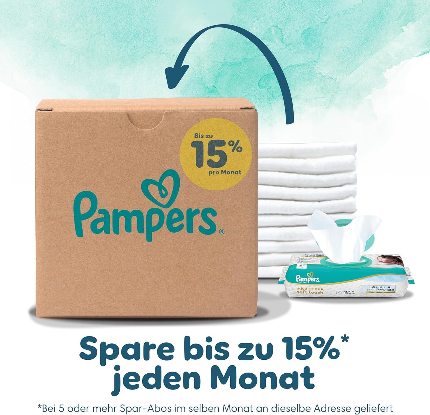Pampers Harmony Windeln Größe 2, 204 Windeln, 4kg-8kg, sanfter Hautschutz mit 100 % Pampers-Schutz