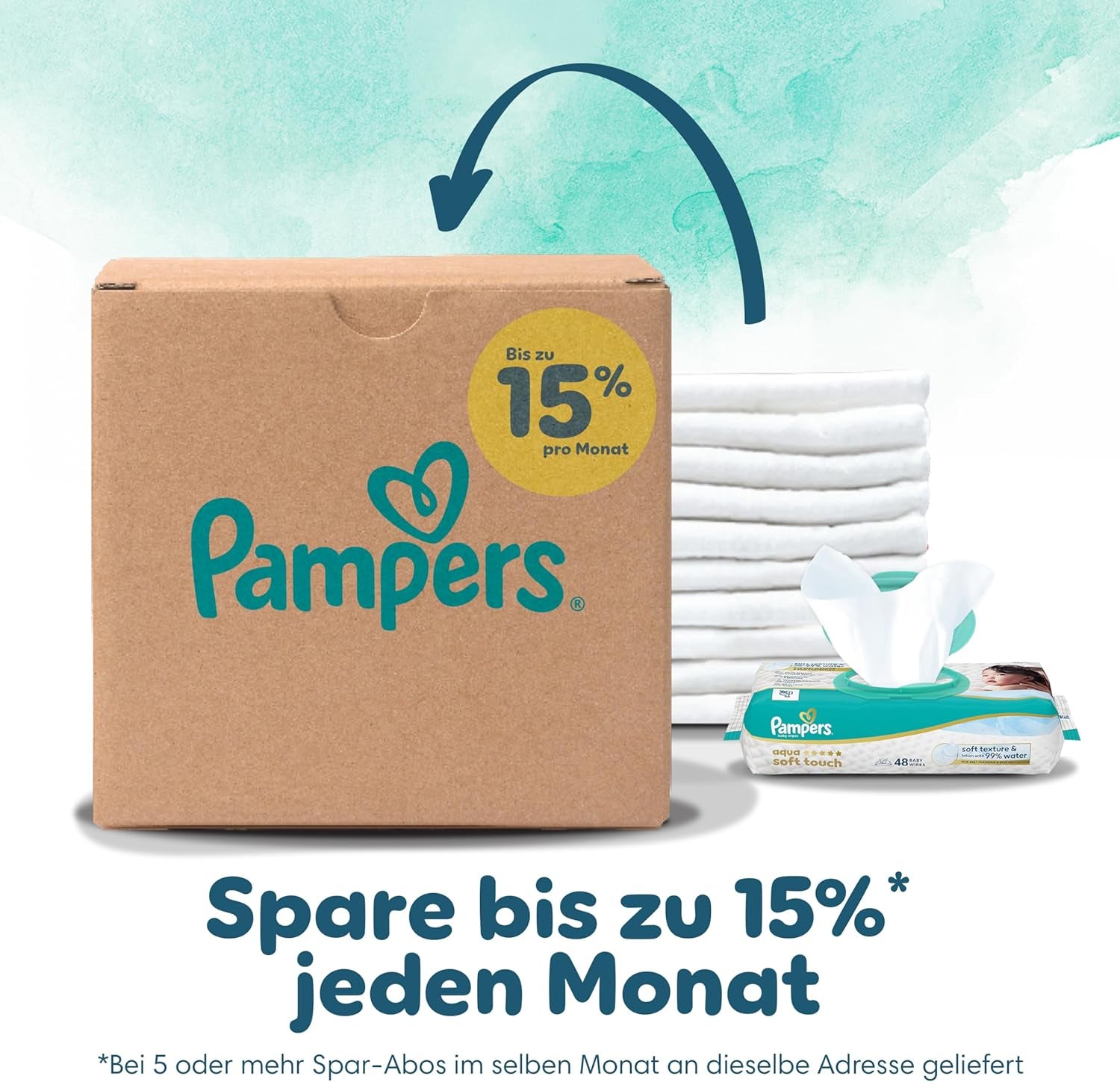 Pampers Harmony Windeln Größe 2, 204 Windeln, 4kg-8kg, sanfter Hautschutz mit 100 % Pampers-Schutz
