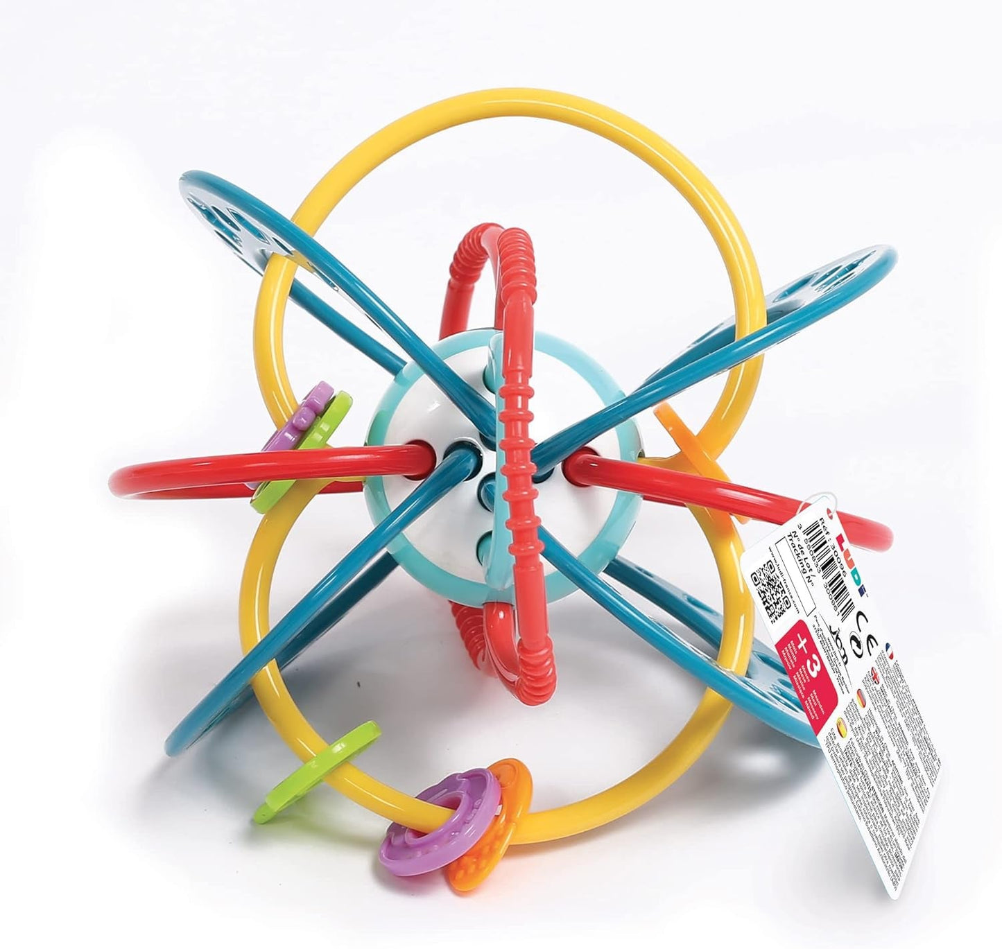 LUDI – Planet Bell – Spielzeug für Kinder – ab 3 Monaten – lebendige Farben, verschiedene Texturen und originelle Form – fördert Feinmotorik und Geschicklichkeit. Bebe Naty Shop Toys