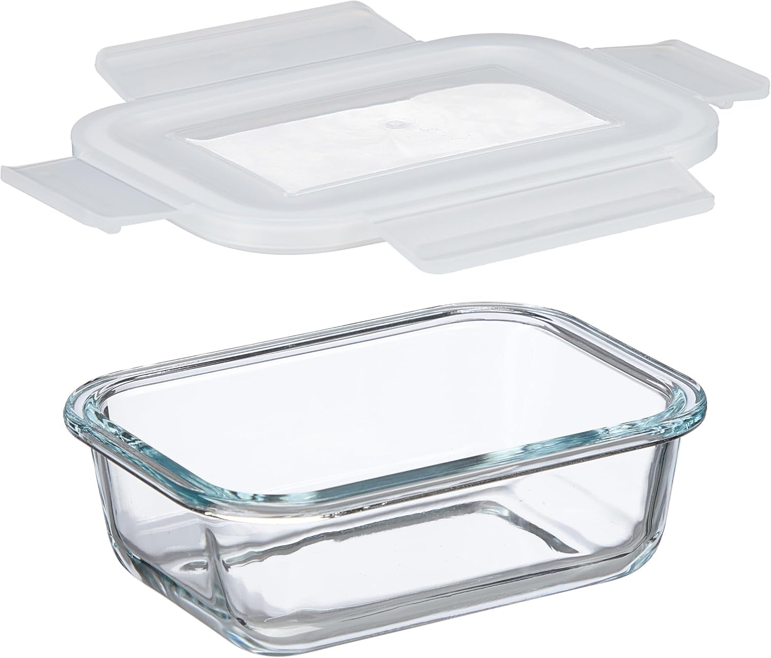 Relaxdays Glasbehälter mit Deckel, 6er-Set, 370 ml, Frischhaltedosen, Kunststoffdeckel, luftdicht, Glasbehälter, transparente Frischhaltedosen Naty Shop