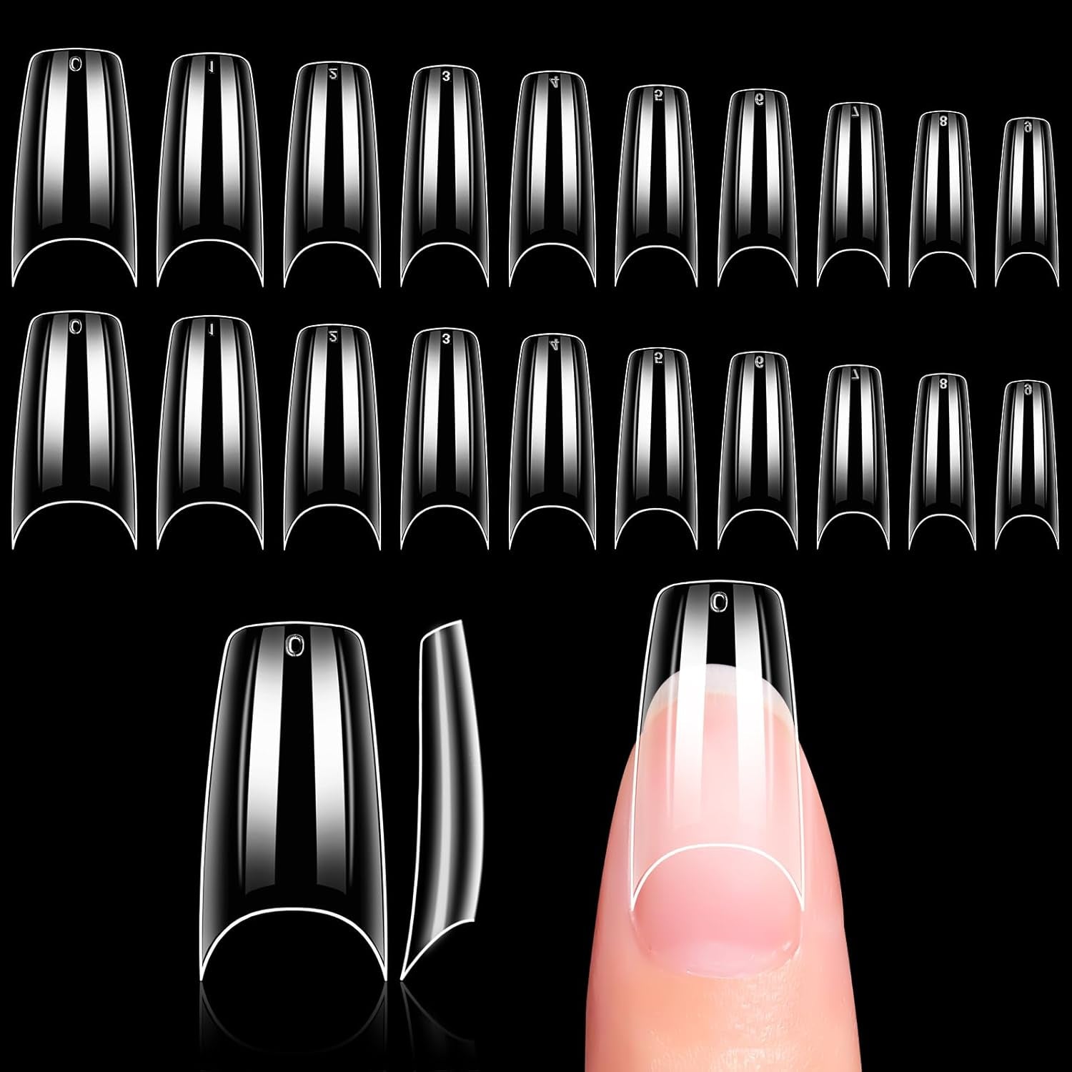 Makartt Acryl-Nagelhalter, magnetischer Nagelhalter, Nagelhalter, transparenter rosa Nagelhalter mit 48 Stück Klebemasse