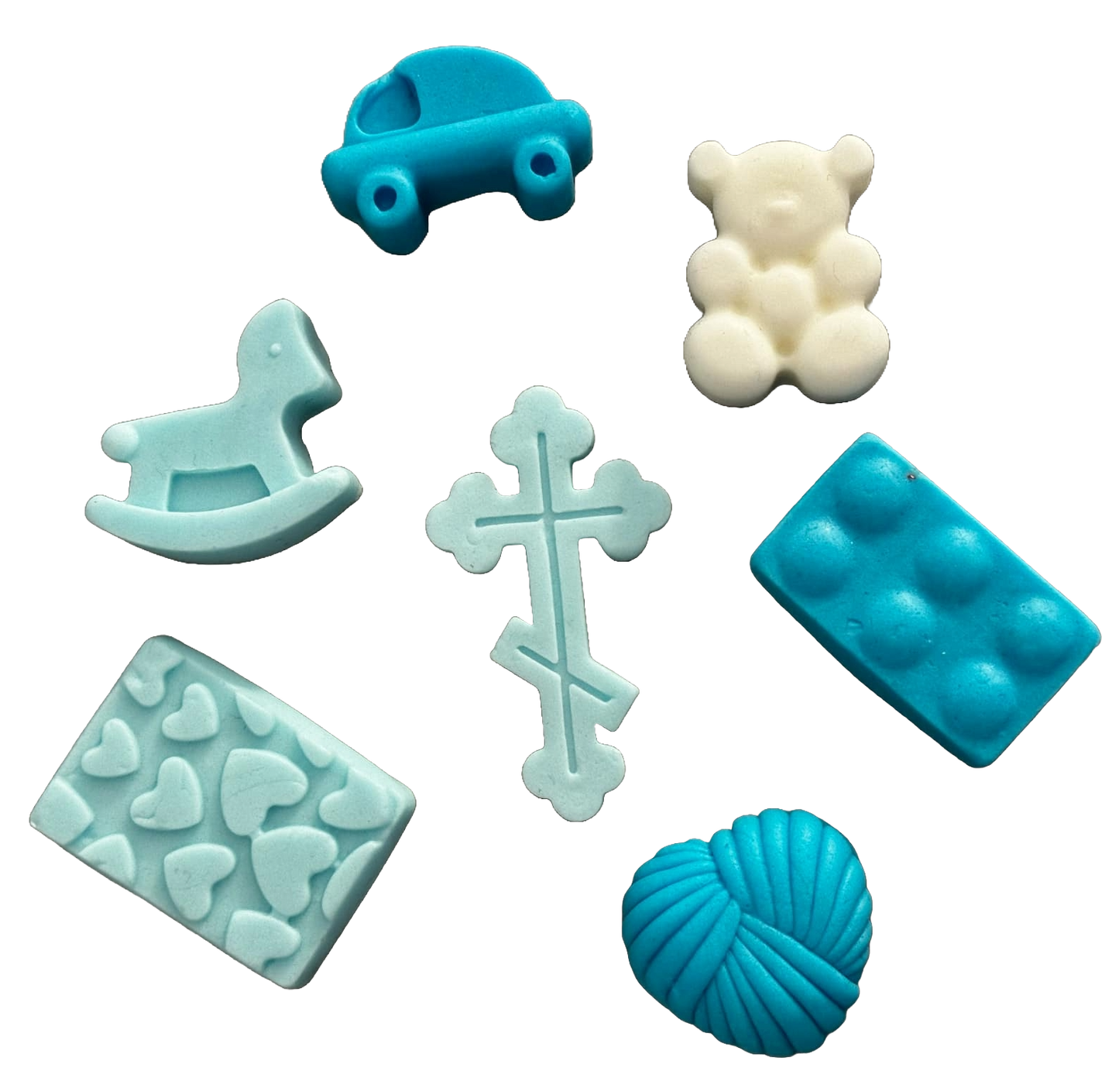 Set mit 7 essbaren Dekorationen aus Zuckerpaste, Batez Sugar Paste Decorations Nati Shop
