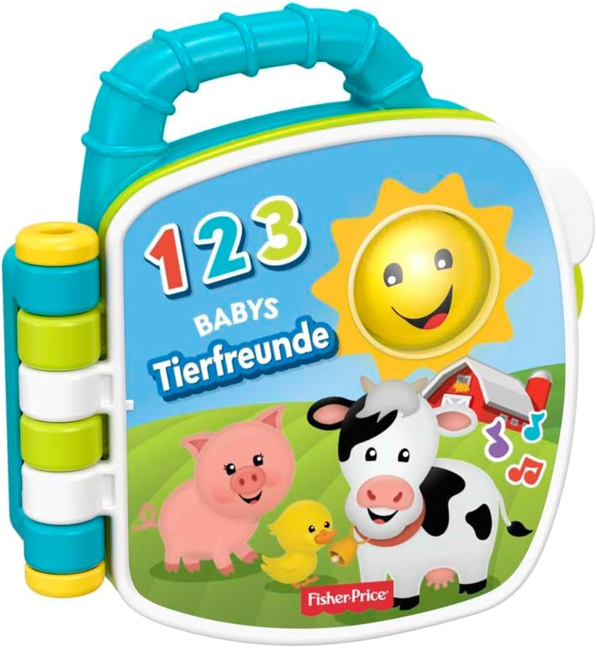 Fisher-Price Musical Animal Friends Songbook | Babyspielzeug ab 6 Monaten, 1 Jahr für Mädchen und Jungen | Kinderspielzeug | Musikbuch mit Sounds und Lichteffekten | Lernspielzeug (Deutsch), GFP29 Jucarii Bebe Naty Shop Deutschland Multi