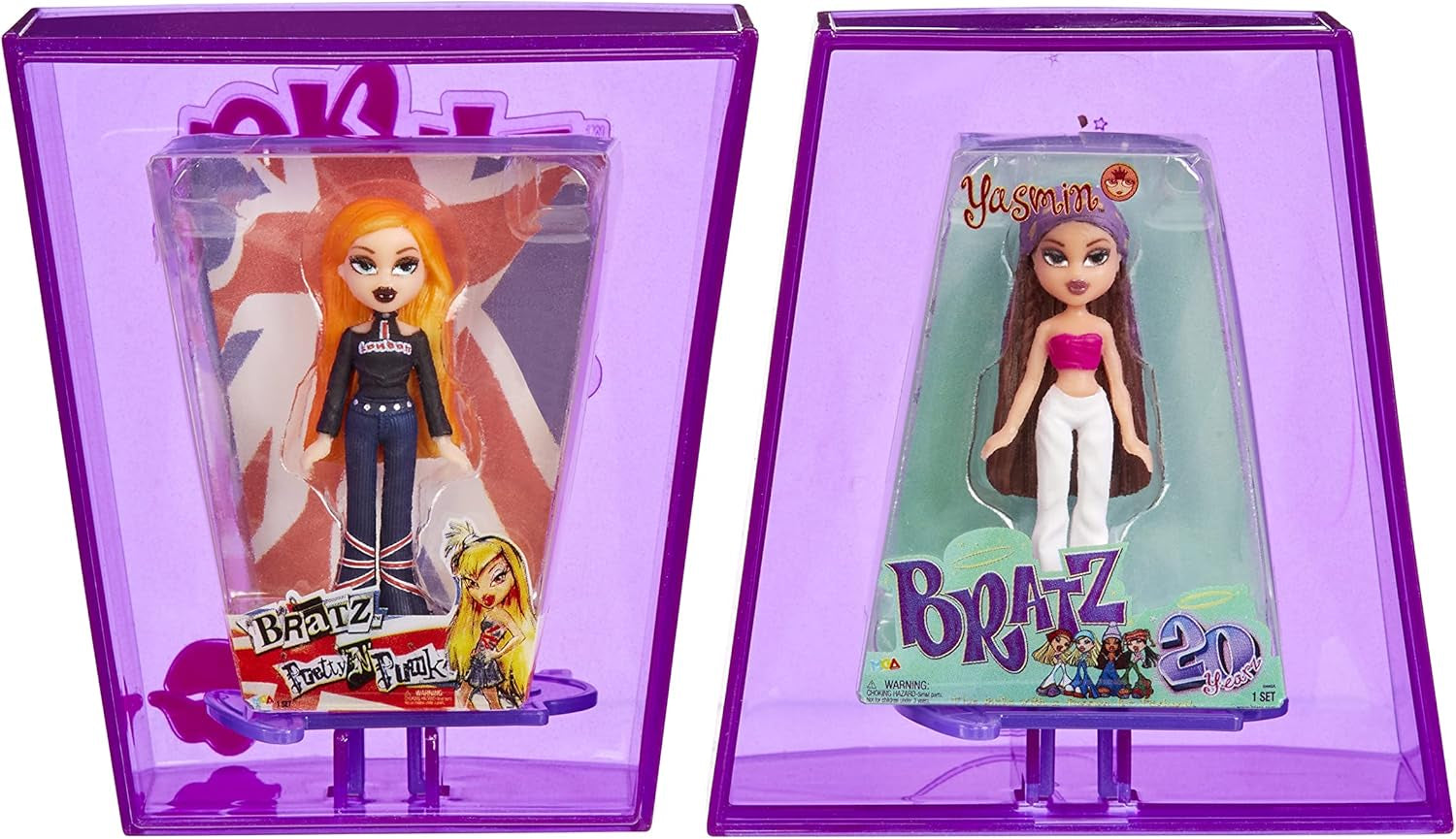Bratz Miniverse MGA's Y2K Nostalgia Flashback Minis Puppen in limitierter Auflage – ÜBERRASCHUNGSPACK – 2 Bratz Minipuppen und Vitrine – tolles Geschenk für Kinder und Sammler ab 6 Jahren