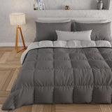 PETTI Artigiani Italiani – Winterdecke für Doppelbett, Maxi, einfarbig, doppelseitig, weiß, grau, 100 % Made in Italy Bettdecken und Steppdecken Naty Shop Grau Bettgröße 120–130 x 200: [Steppdecke 220 x 260 cm]
