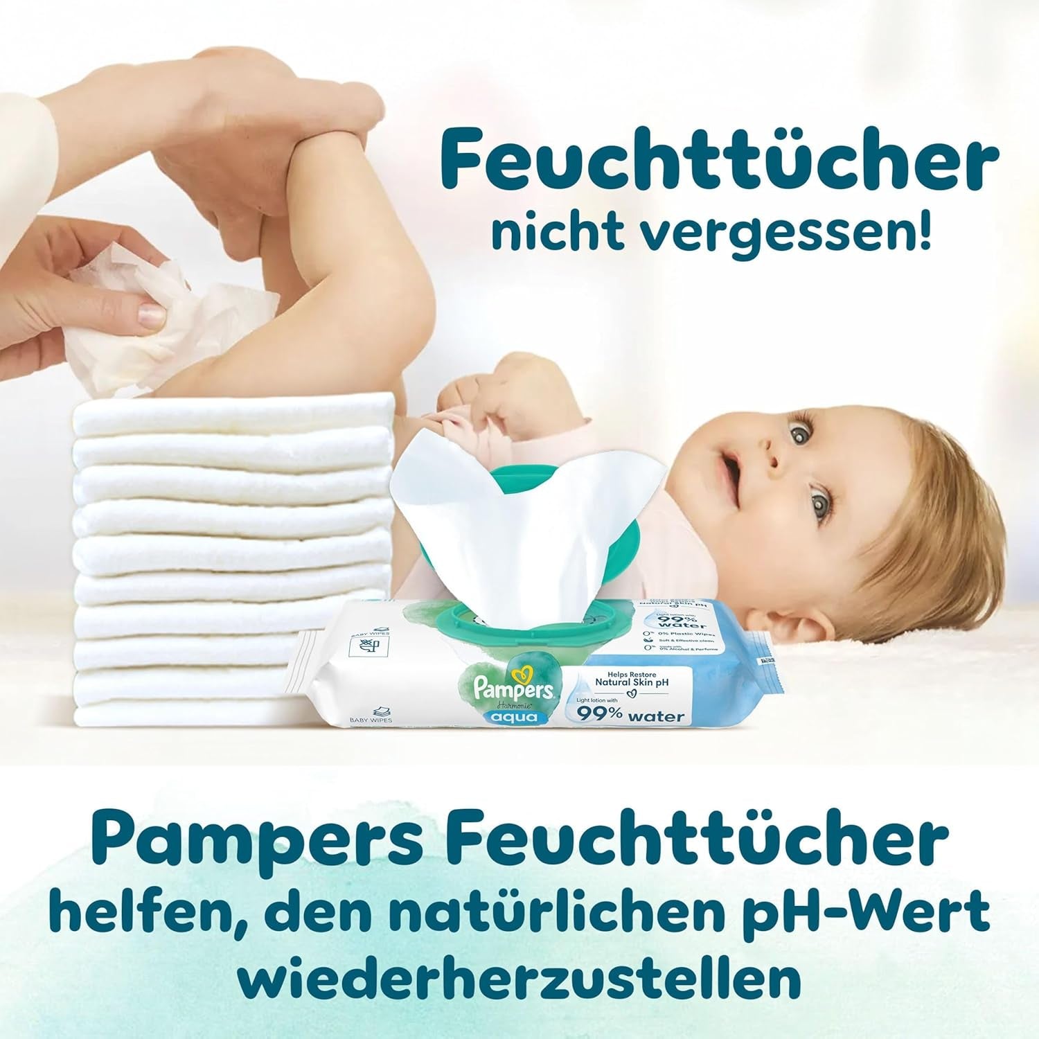 Pampers Harmony Windeln Größe 2, 204 Windeln, 4kg-8kg, sanfter Hautschutz mit 100 % Pampers-Schutz