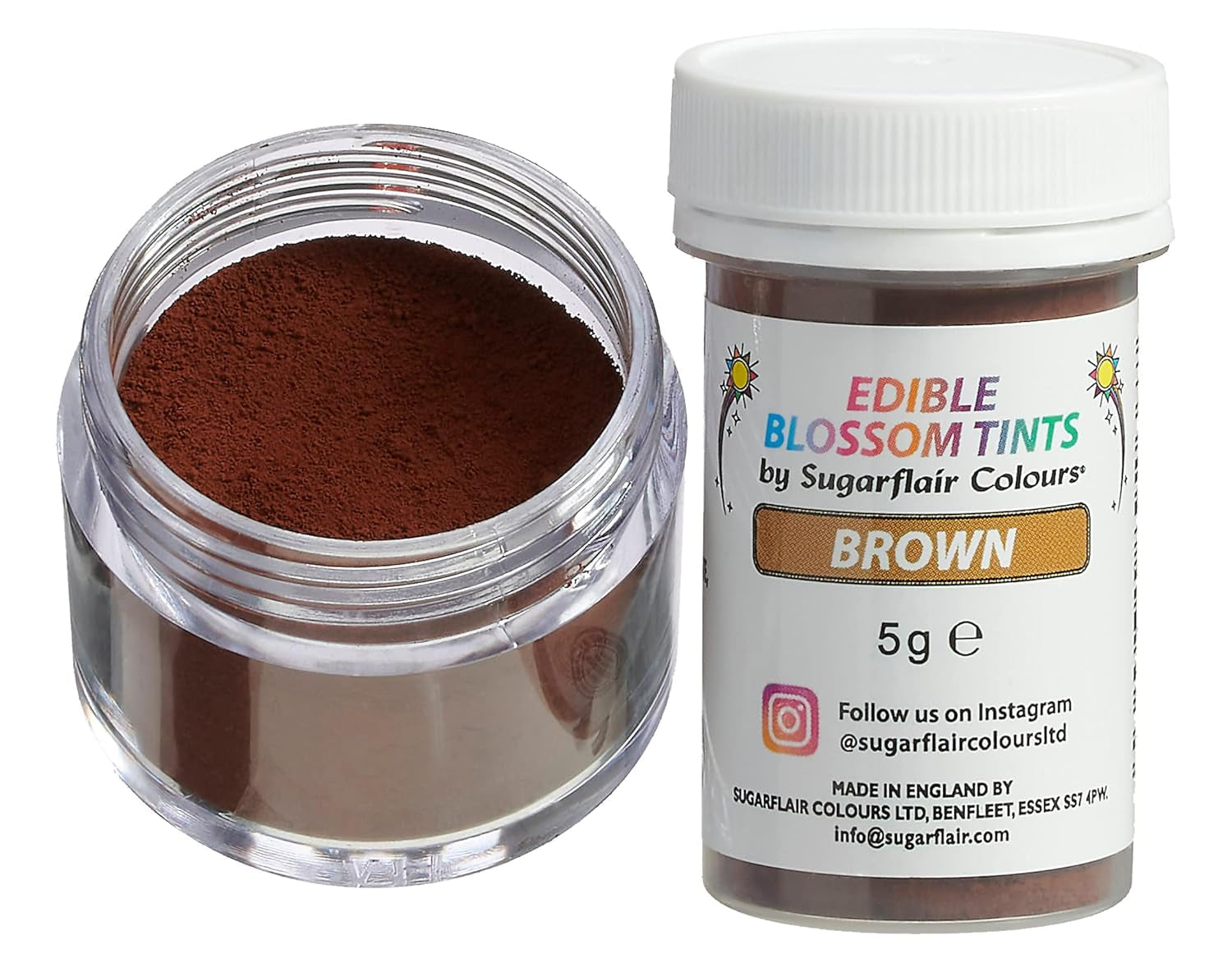 Sugarflair Blossom Tint Dust Brown – Lebensmittelfarbpulver für Kuchendekorationen, Fondant, Zuckerguss, Schokolade, Buttercreme, Macarons und mehr – 5 g