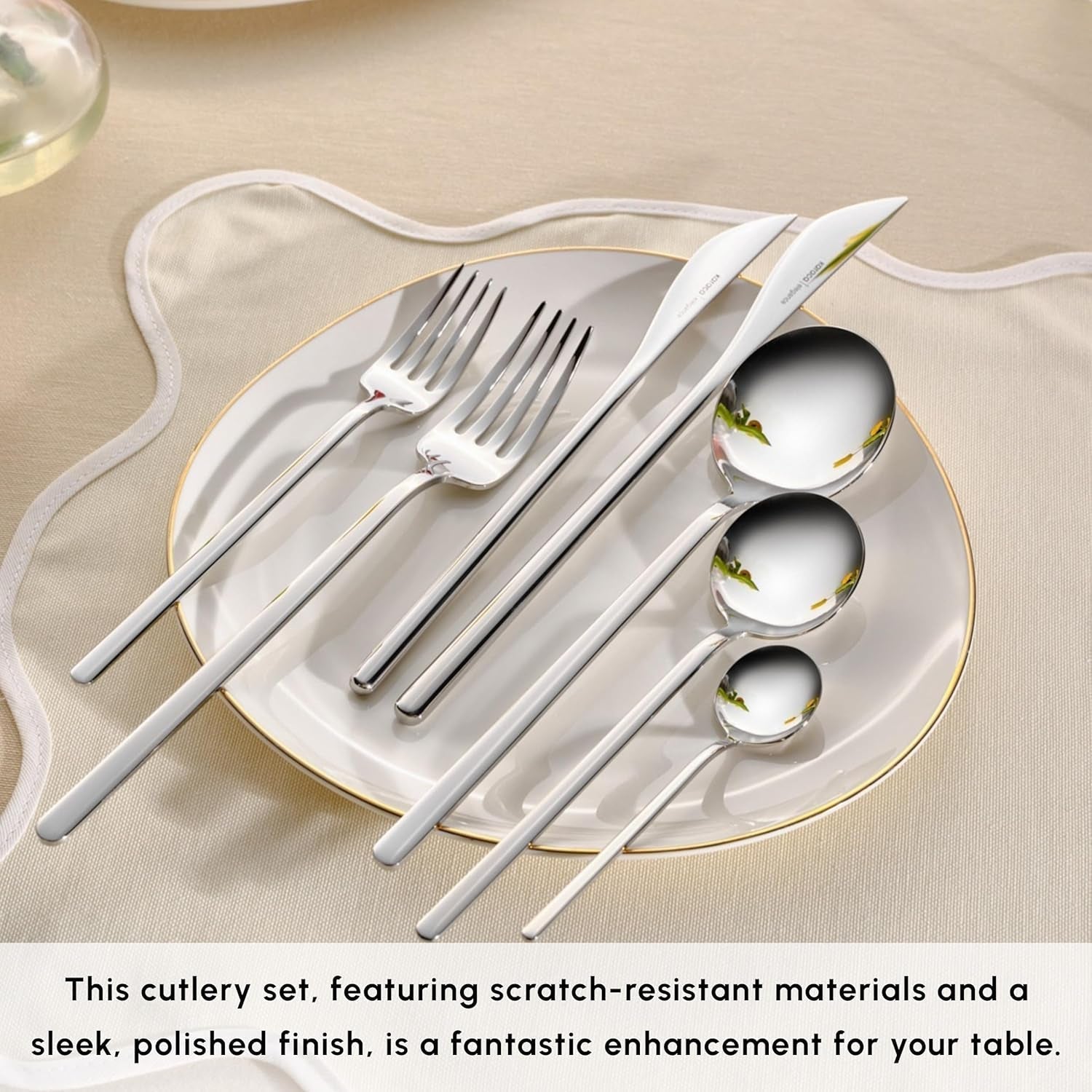 Karaca Focus Elegance, 84-teiliges Besteckset, 12 Personen Kitchen Naty Shop