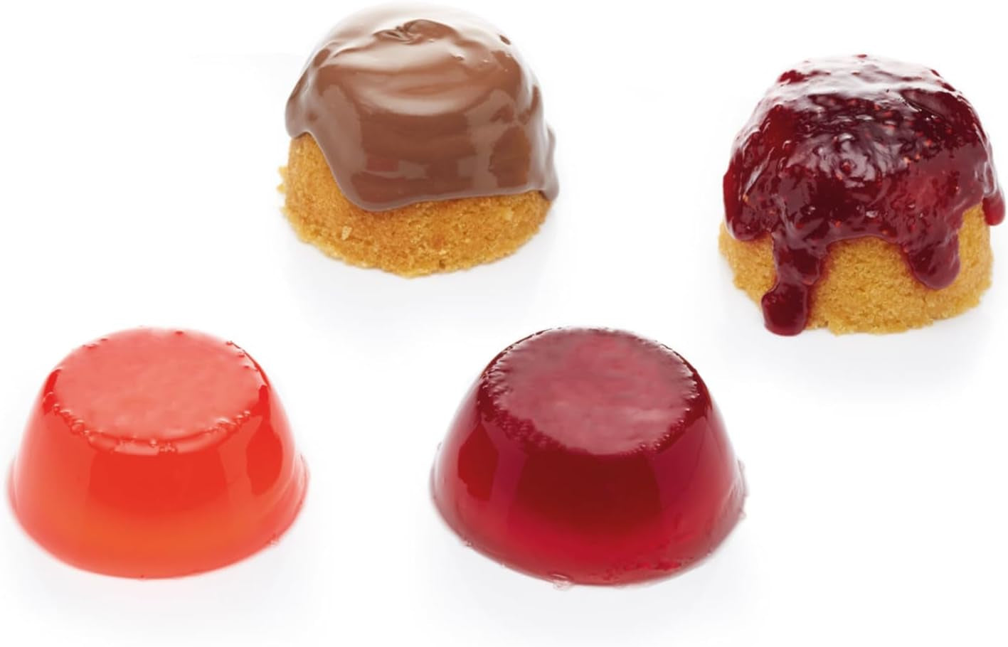 Kitchencraft Mini-Puddingformen aus eloxiertem Aluminium, 7,5 cm, Set mit 4 silbernen Backformen und Tabletts, Naty Shop