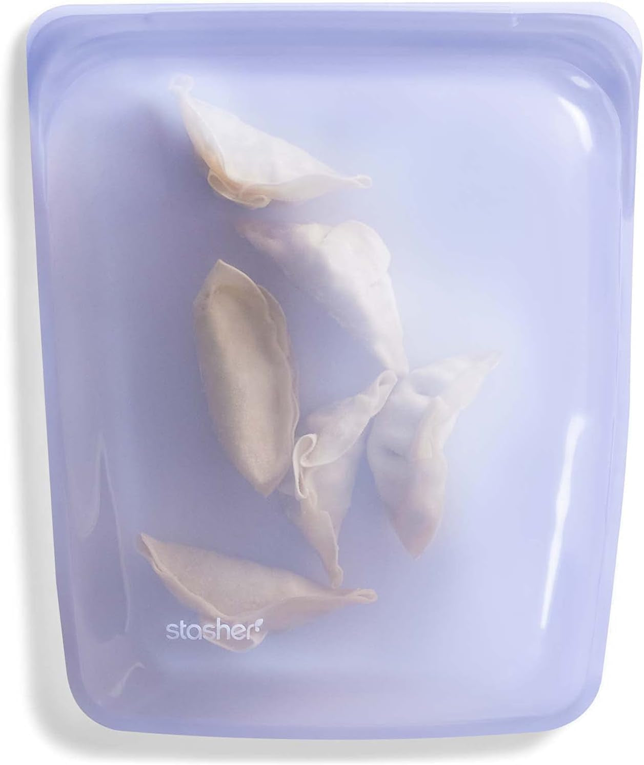 Stasher Bag Wiederverwendbarer Lebensmittelbeutel aus Premium-Silikon, halbe Gallone, blau, langlebig, ofen-, spülmaschinen- und gefriergeeignet, umweltfreundliche Lunchtasche, Lebensmittelzubereitung, 1893 ml, Aufbewahrungsboxen für Lebensmittel, Naty Shop Lavendel