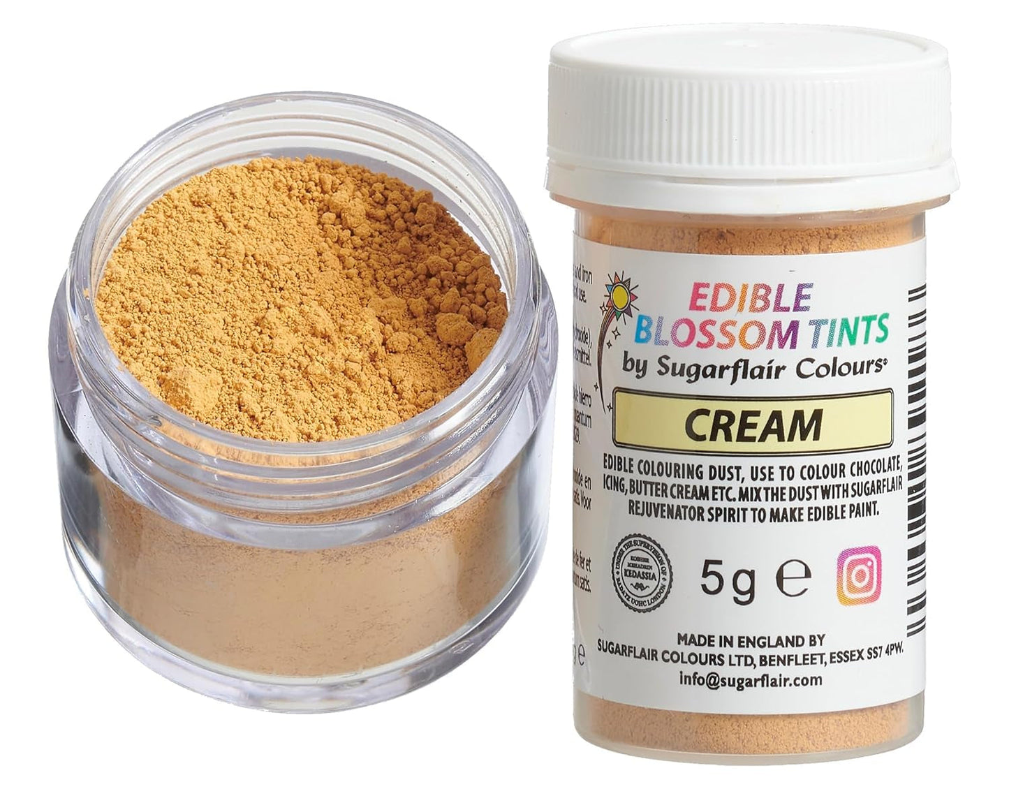 Sugarflair Blossom Tint Dust Cream Lebensmittelfarbpulver – Lebensmittelfarbpulver für Kuchendekoration, Zuckerpaste, Fondant, Zuckerguss, Schokolade, Buttercreme, Macarons und mehr – 5 g