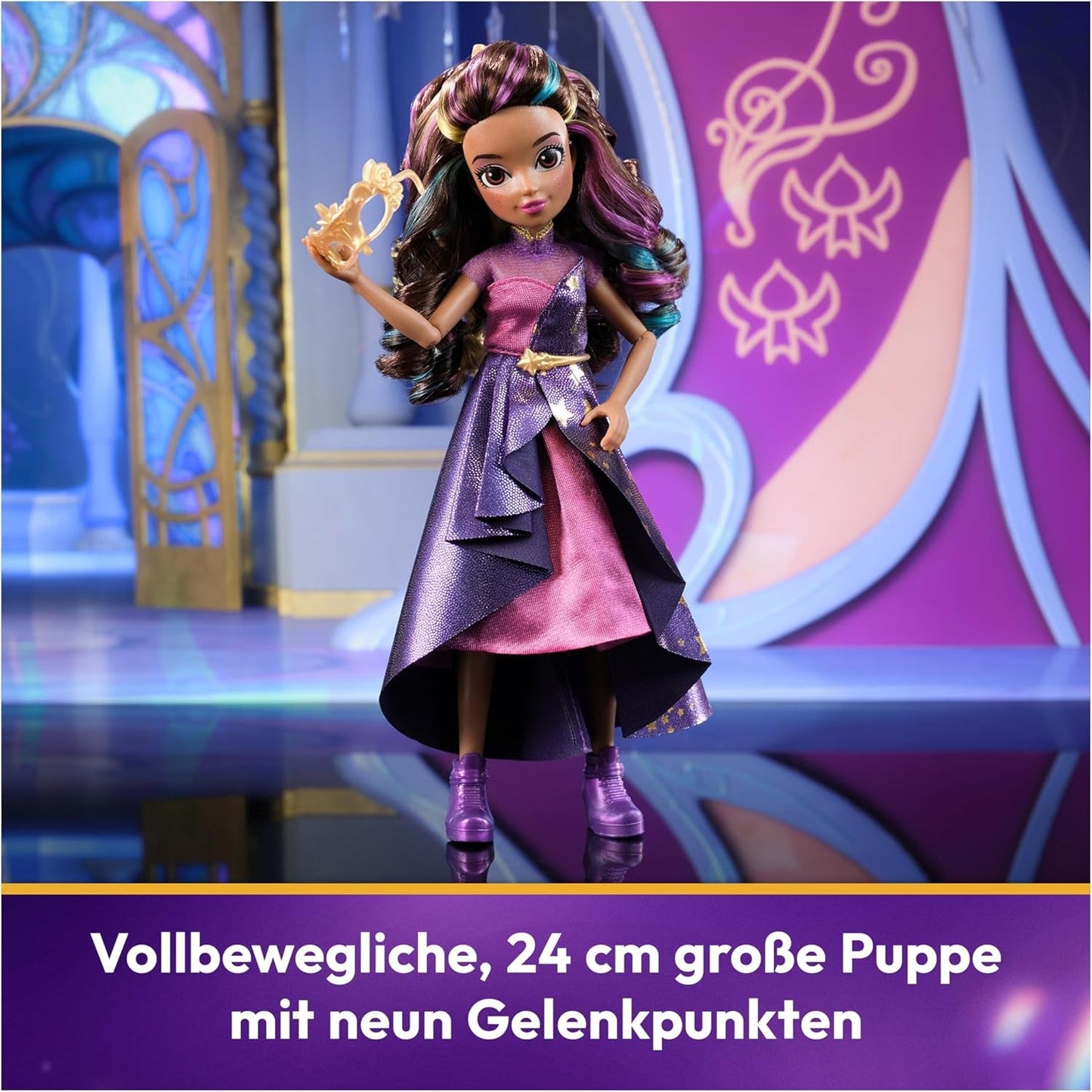 Unicorn Academy Deluxe Maskenball Sophia – 24 cm große Puppe aus der beliebten Netflix-Serie mit 2 Outfits, klassischer Verkleidung und Rollenspiel, ab 4 Jahren Naty Shop Dolls