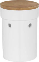 Kela Brotkasten mit Belüftungslöchern, Brotkasten aus Keramik, SALENA, Brotschale, weiß, 36,5 x 23,5 x 14 cm Frischhalteboxen Naty Shop Zwiebeltopf