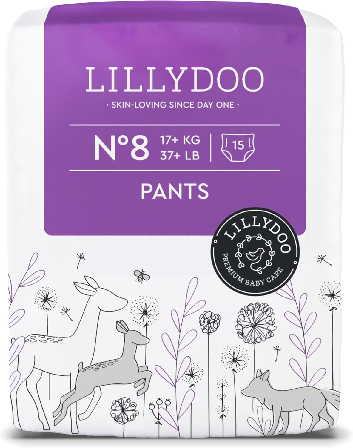 LILLYDOO hautfreundliche Hosen, Größe 5 (12–17 kg), Monatsbox (105 Stück)