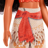 Mattel DISNEY Moana – bewegliche Modepuppe mit Glitzer-Outfit, abnehmbarem Stirnband und Halskette, für Kinder ab 3 Jahren, HPG68