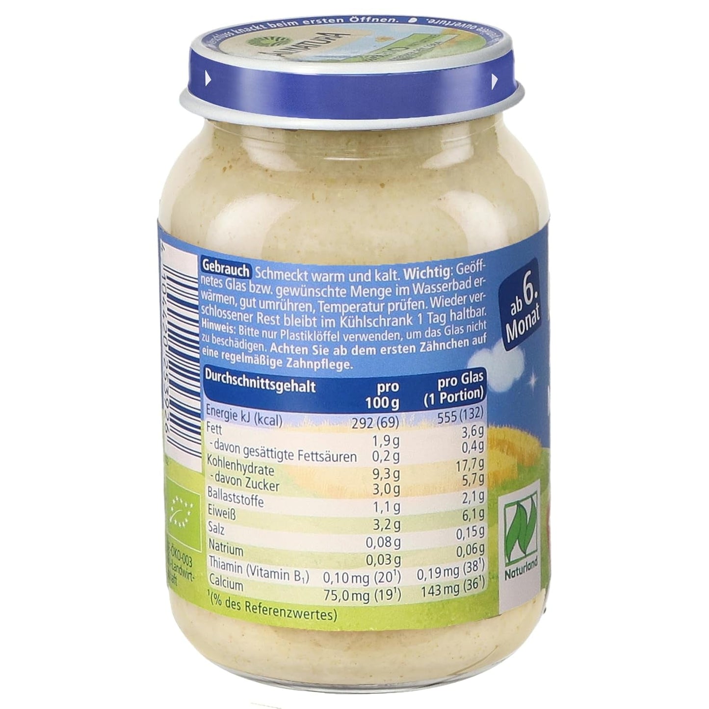 Naturland Mehrkornbrei ab 6 Monaten, 6 x 190 g