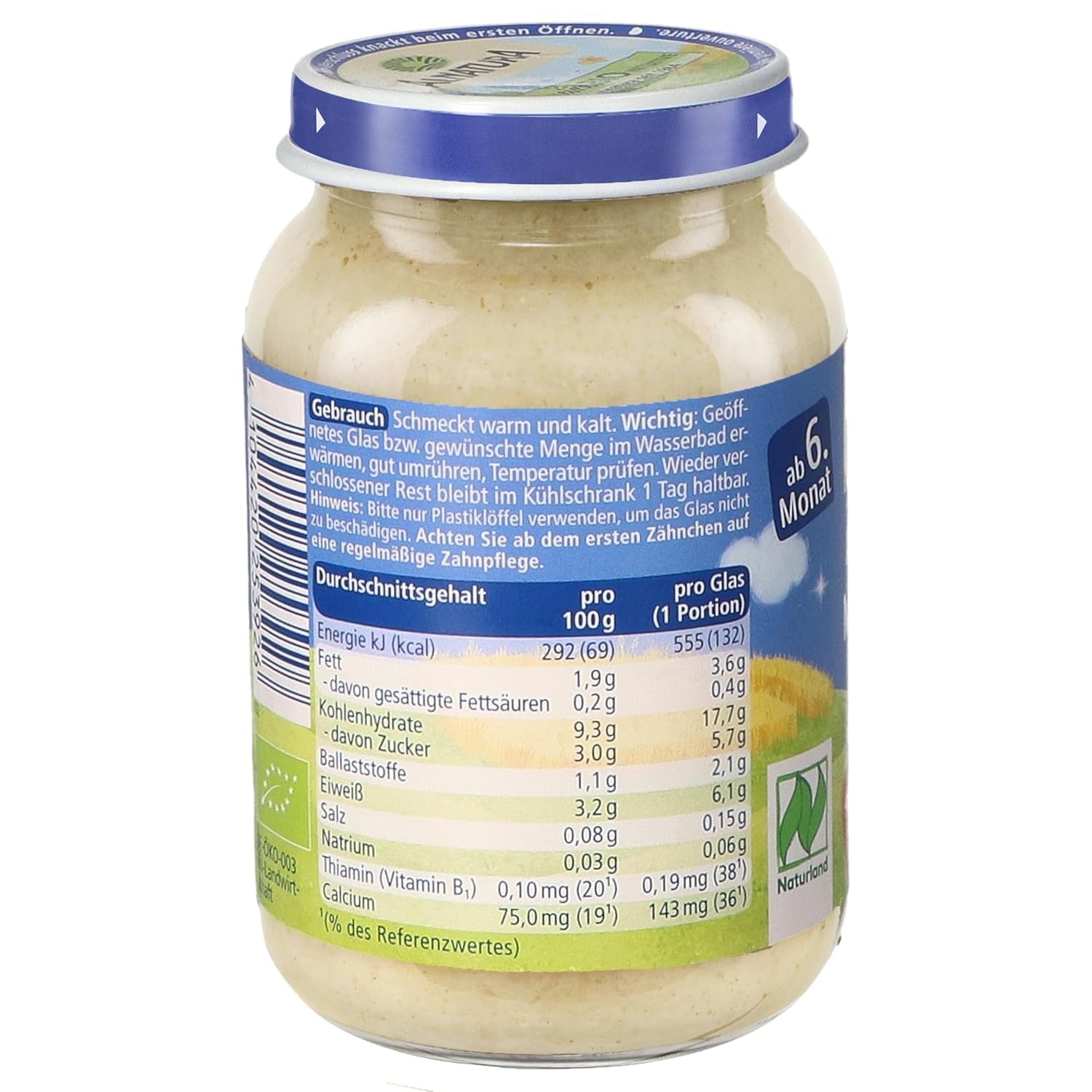Naturland Mehrkornbrei ab 6 Monaten, 6 x 190 g