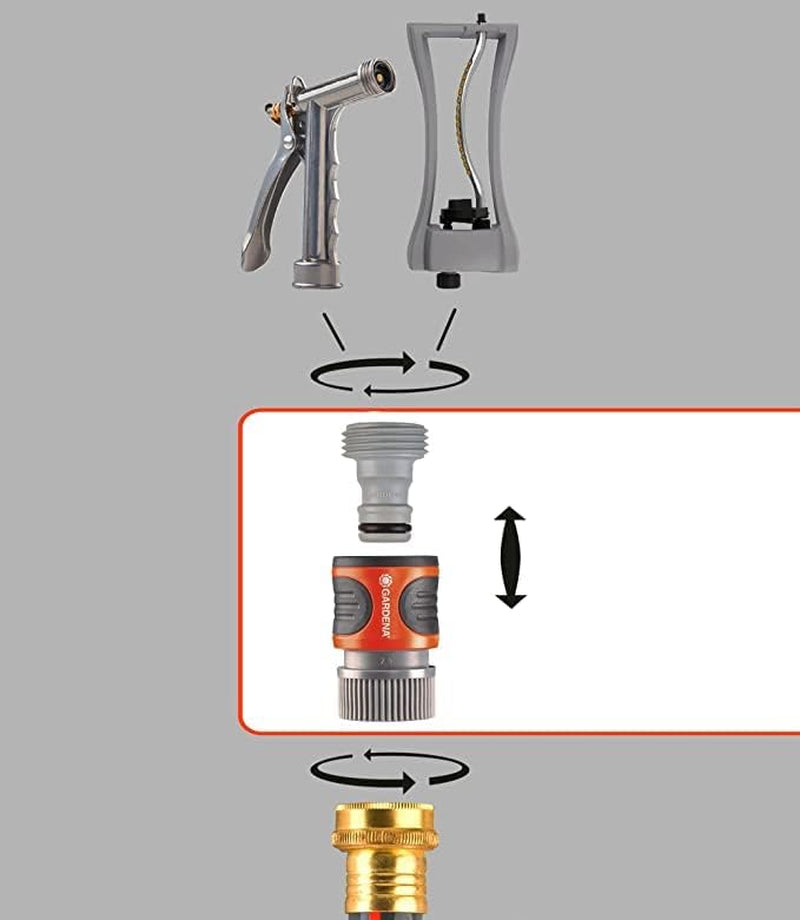 GARDENA 5-teilige Schnellanschluss-Schlauchanschlüsse 18270-81: Schnellanschluss-Set für Gartenschläuche mit 5/8"- oder 1/2"-Anschlüssen: Zum schnellen Anschluss von Gartenschläuchen und Sprinklern