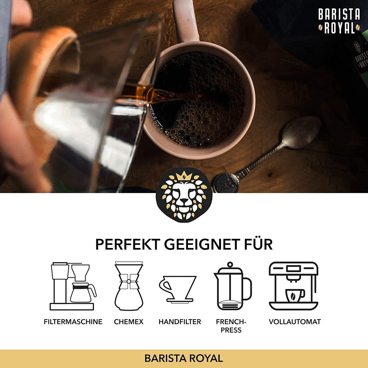 Ganze Bohnenkaffee-Probierset 5 x 350g | Entdeckungspaket Kaffeebohnen im Geschenkset | Arabisch | Fairer Handel | Vegan | Ideal für automatische Espressomaschinen, Filter-Espressomaschinen, Pour-Over-Espressomaschinen und French Press | KÖNIGLICHER BARISTA