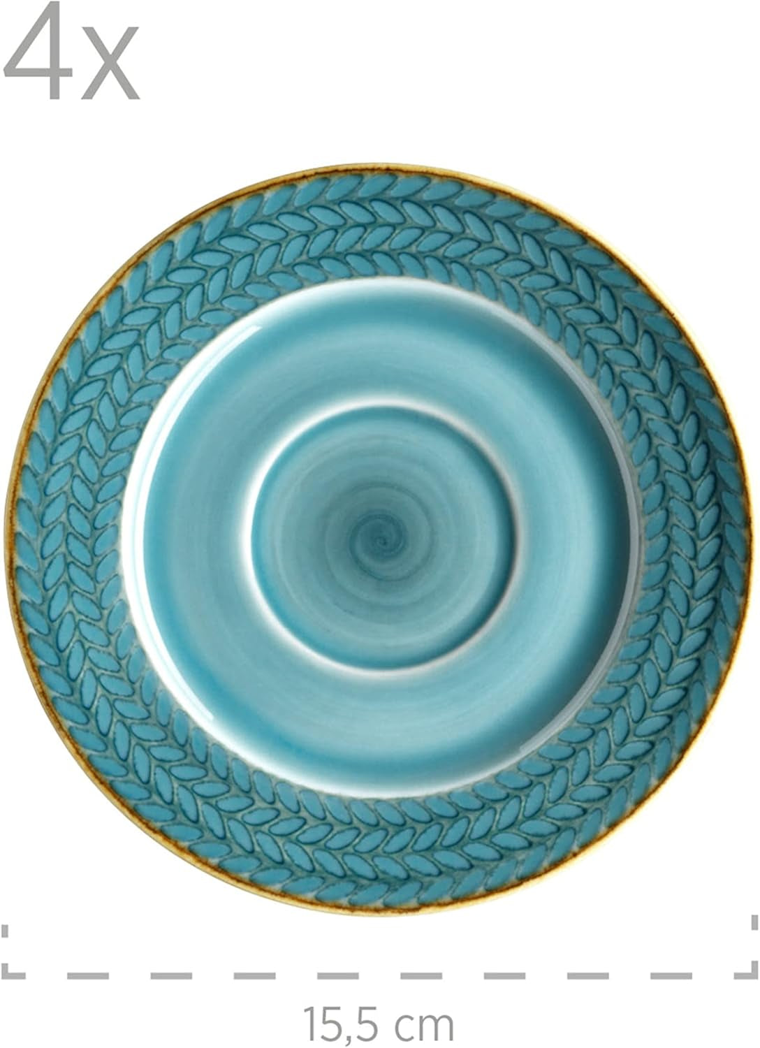 Prospero Premium-Kaffeeset für 4 Personen, Restaurantqualität, 12-teiliges modernes Kaffeeservice im einzigartigen Vintage-Stil, langlebiges Porzellan, Blau