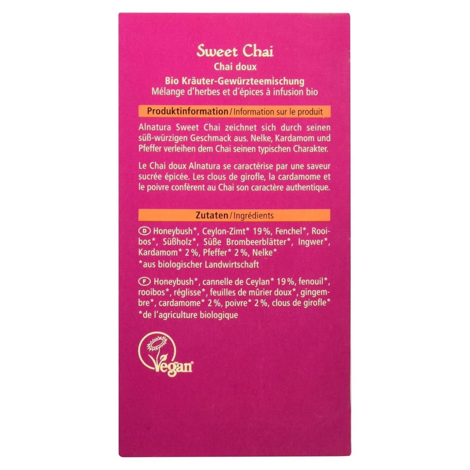 Sweet Chai Bio-Tee, 20 Teebeutel, 40 g (3er-Pack)