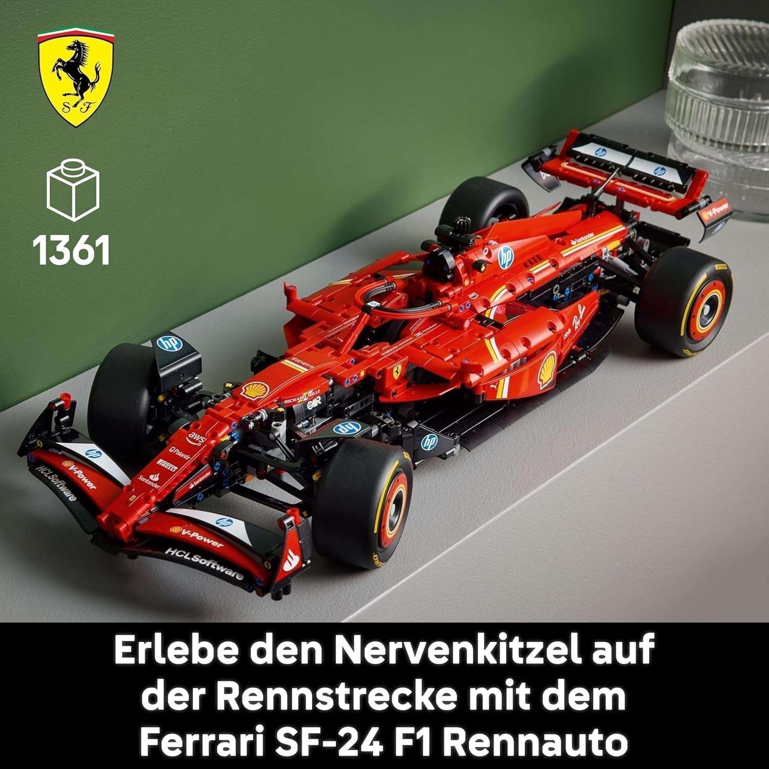 LEGO Technic Ferrari SF-24 F1 Rennwagen – Modellauto für Erwachsene – Formel-1-Sammelset – V6-Motor, Getriebe, Lenkung und DRS im Maßstab 1:8 – Geschenk für Fans von Motorsport und Rennwagen 42207 Bausätze Beuche den LEGO-Store