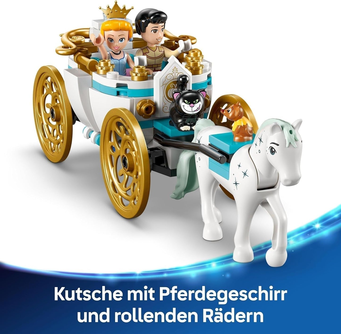 LEGO® Disney Prinzessinnen-Schloss Aschenputtel und Pferdekutsche, Set für Mädchen ab 6 Jahren, fantastisches Spielzeug mit Mini-Puppen Prinzessin Aschenputtel und Prinz Charming, Geschenkidee für Disney-Fans 43275 Bausets Beuche den LEGO-Store