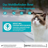 Wellness CORE 98 % 12 x 85 g, Huhn und Lachs – Nassfutter für Katzen, dicke Pastete, getreidefrei, natürlich, hypoallergen, proteinreich, reich an Fleisch