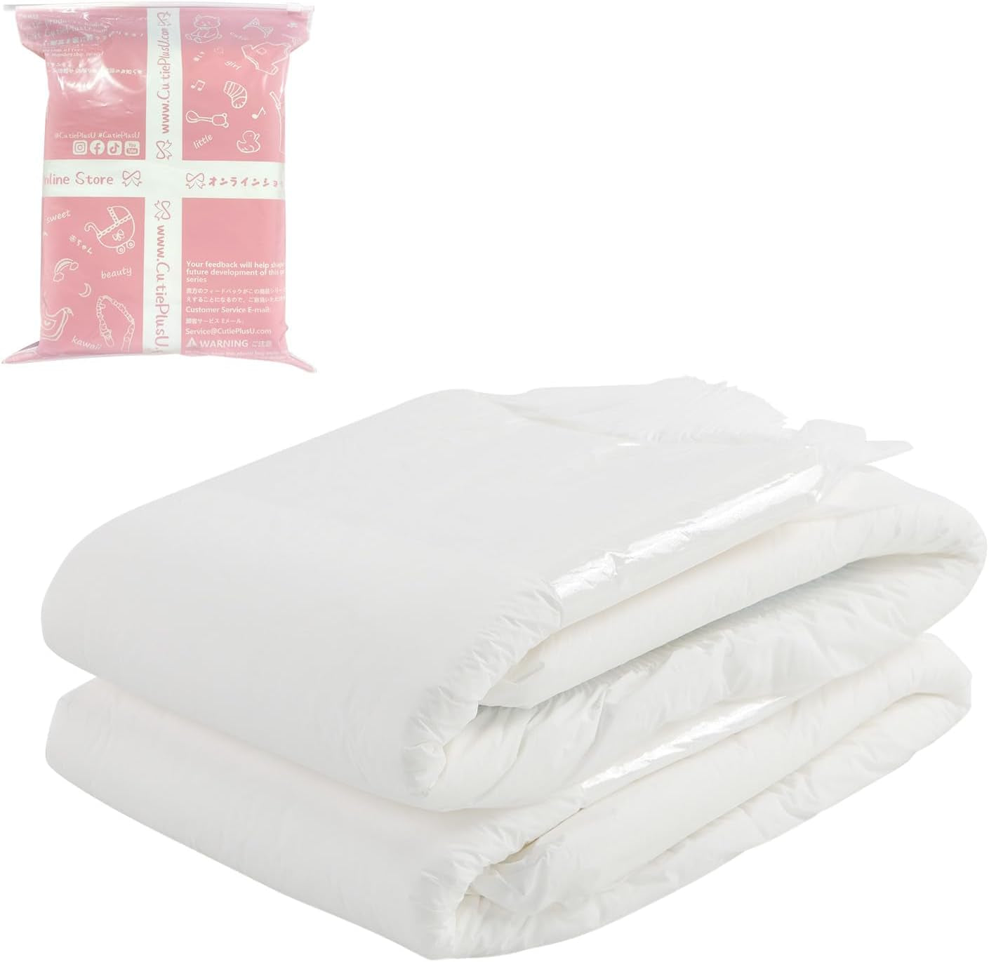 CutiePlusU Windeln für Erwachsene, trockene Oberfläche, maximale Saugfähigkeit über Nacht, Einweg-Inkontinenzwindel – Blau, Rosa, Weiß, 3er-Pack (Mittel 71–96 cm)