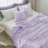 FY FIBER HOUSE Flanell-Fleece-Überwurf, Mikrofaserdecke mit 3D-Gepardendruck, 228 x 274 cm, lila Bettdecken und Steppdecken Naty Shop