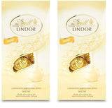 Lindt weiße Schokoladenkugeln LINDOR | 137g Beutel | Ca. 10 weiße Schokokugeln mit zartschmelzender Füllung | Schokoladen-Geschenkset | Schokoladen-Geschenkset (2er-Pack)