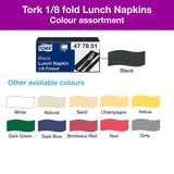 Tork 477851 Schwarze 1/8-Falz-Lunchservietten / 2-lagige vorgefaltete Papierservietten für Snacks oder kleine Mahlzeiten / Erweiterte Qualität / 10 x 200 (2000) Servietten / 32,6 x 33 cm (L x B)