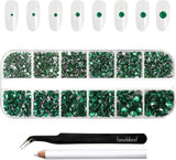 Beadsland 2500 Stück Glas Nailart Strasssteine ​​​​Kristall Flatback Edelsteine ​​​​Runde, ​​Für Handwerk Gemischt 8 Größen SS4 ~ SS30 Mit Picking Pinzette Und Stift (Kristall Weiß)