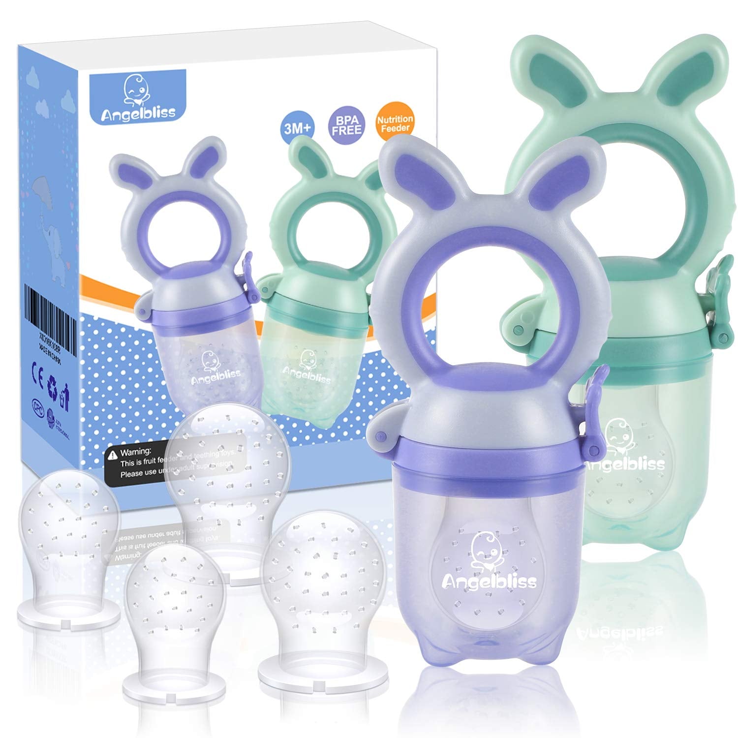 Tétine Pour Bébé/Tétine à Fruit/Tetine Grignoteuse Bebe/Tétine D'alimentation Pour Bébé – Toy de Dentition Pour Bébé, Sans BPA (2er-Pack)