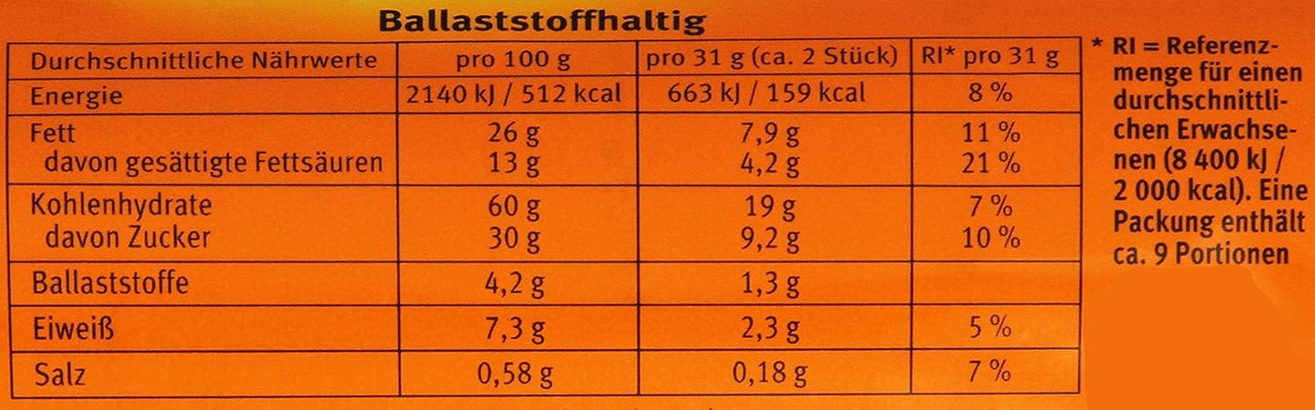 Brandt Hobbits Schokolade 265g Packung – Knusprige Vollkorn-Schokoladen-Haferkekse – Knuspriger Teig für die ganze Familie – in einer praktischen Keksrolle