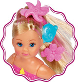 Simba 105733318 – Evi Love Swimming Mermaid, Evi wie eine Meerjungfrau, kann richtig schwimmen, mit Fischfigur, Anziehpuppe, 12 cm, für Kinder ab 3 Jahren. Puppen Naty Shop