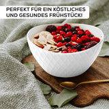 MIAMIO – Keramik-Geschirrset, 24-teilig, kombiniertes Service für 6 – spülmaschinen- und mikrowellengeeignet – Palmanova-Kollektion (weiß)